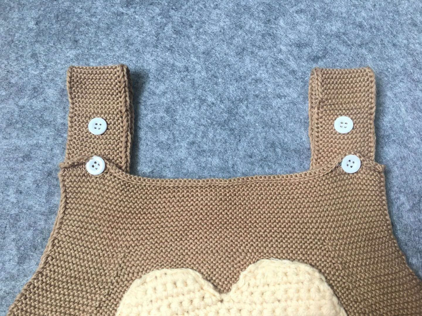 2018新品男女童宝宝星星爱心毛线针织毛线背带裤连体哈衣爬