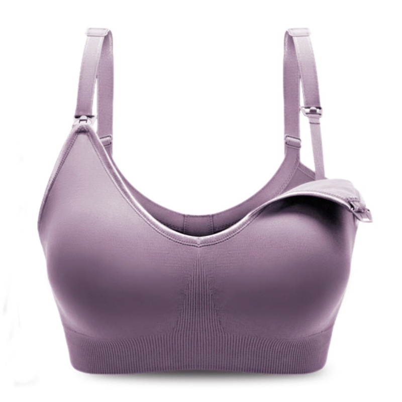 孕妇哺乳文胸罩无缝内衣宝妈喂奶产后聚拢防下垂无钢圈大码一片式