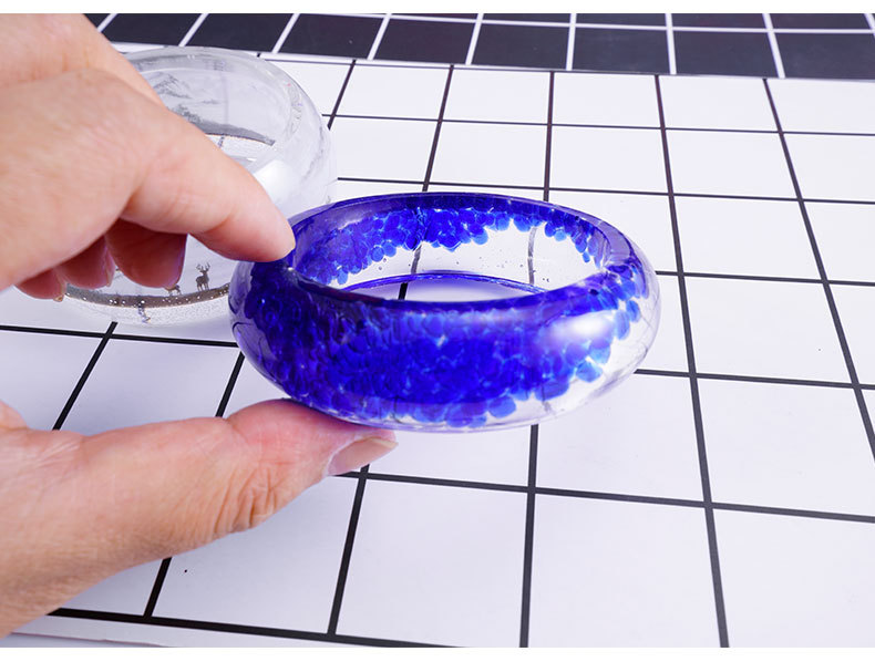 diy水晶滴胶 宽面手镯模具手镯硅胶模具高透明镜面模具饰品材料