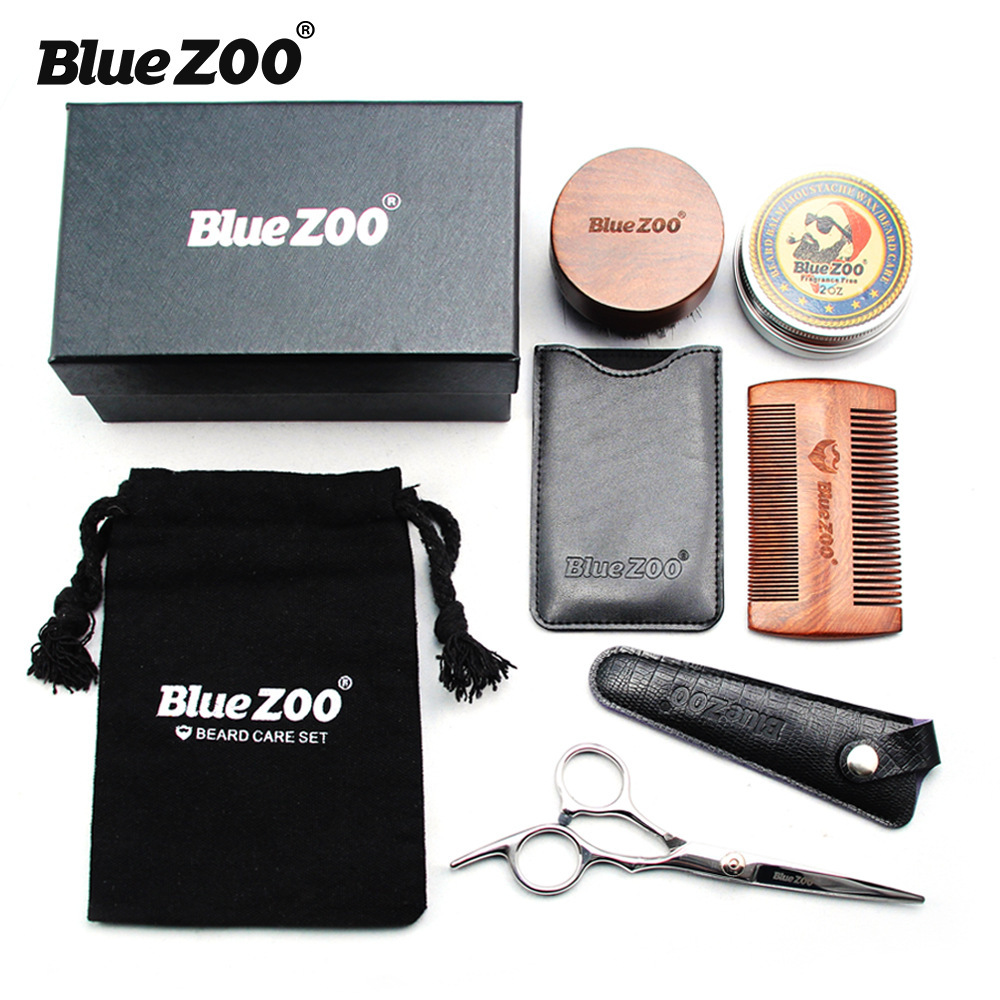 round Brush Set Black Gold Ebony Comb 60G Shaving Cream Leather Bag Bluezoo Men's Care Aliexpress Makeup