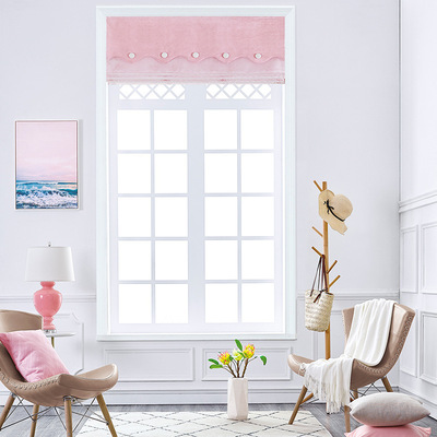 现代简约 罗马帘升降帘扇形帘 儿童卧室印花遮光罗马升降帘窗帘