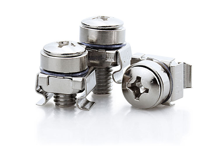 m6镀镍 机柜螺丝卡式螺母皇冠螺丝交换机柜网路服务器卡扣螺丝