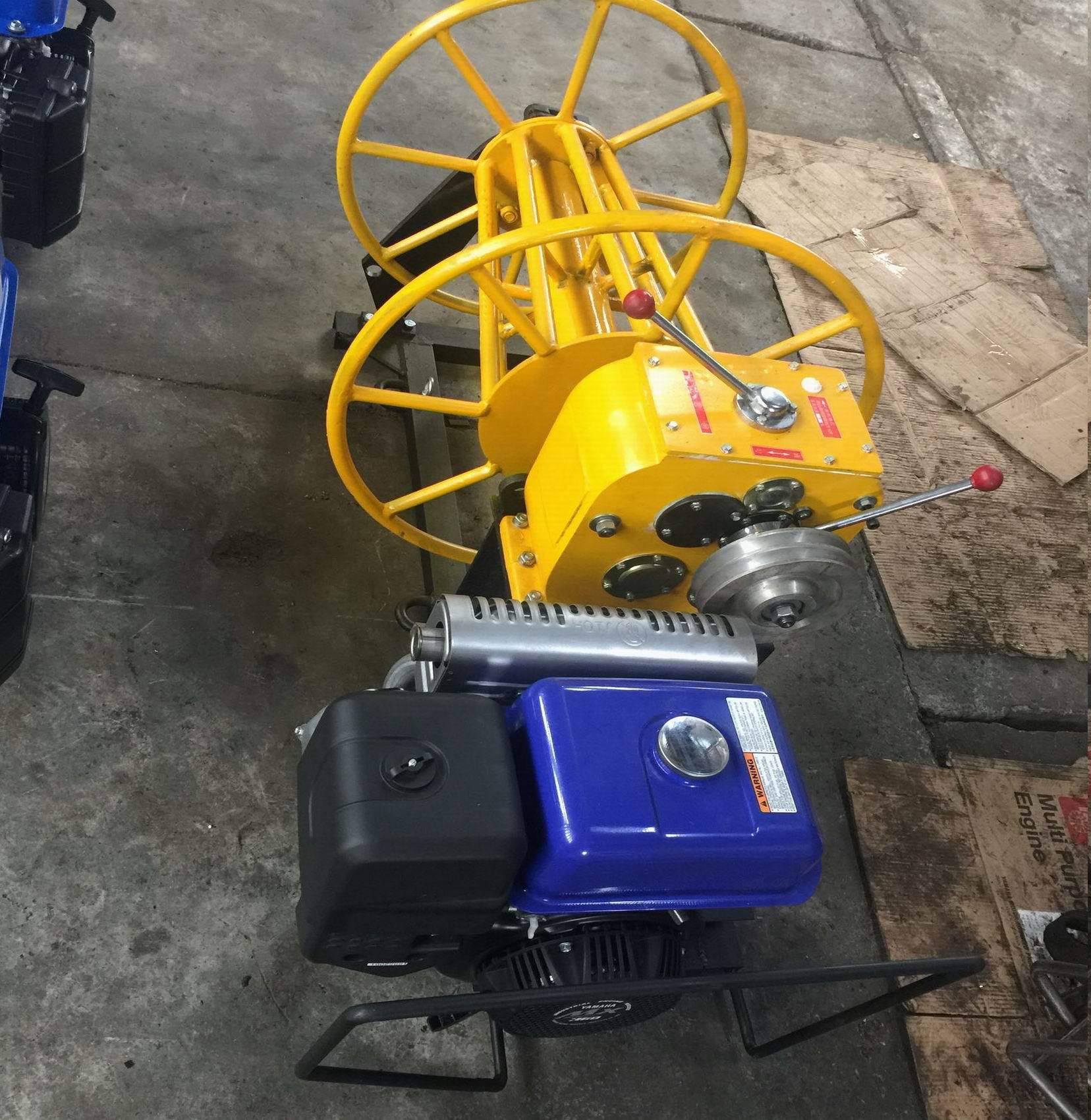 大卷筒收放线绞磨锥形绞盘电缆收放线机穿线机汽油柴油锥型收线机