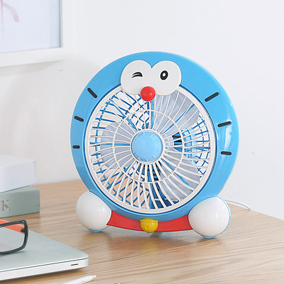 雪鸽电风扇2018新款卡通叮当猫蓝色学生宿舍家用台扇小风扇转页扇