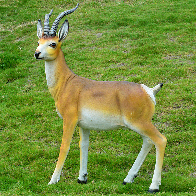 仿真羚羊摆件玻璃钢工艺品园林景观雕塑花园庭院草地装饰品动物