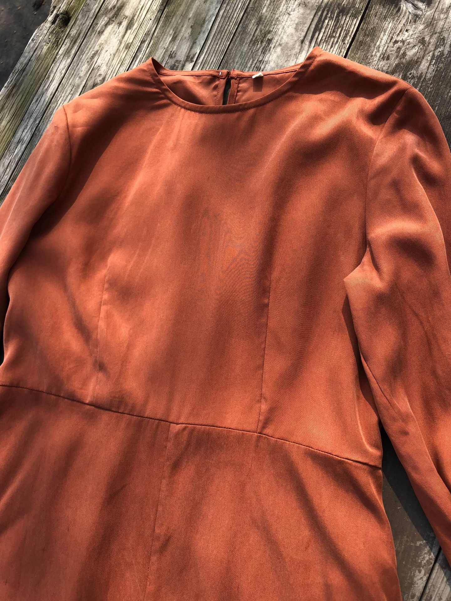 有山2018女装铜氨丝天丝袍子半收腰连衣裙春 80311