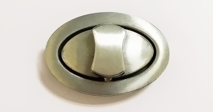 s1352手袋箱包五金椭圆形拧锁弧面旋转锁扣压铸锌合金厂家直销