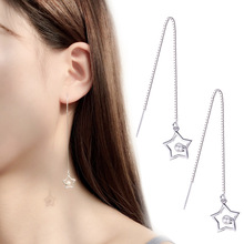 韩国长款镂空五角星星珍珠耳线女时尚夸张个性耳饰送女友饰品礼物