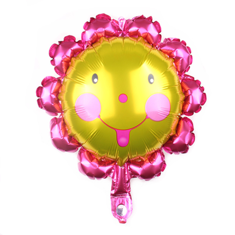 New Mini Smiley Face SUNFLOWER Aluminum Balloon Wedding Room Wedding Ceremony Set Valentine's Day Party Decoration