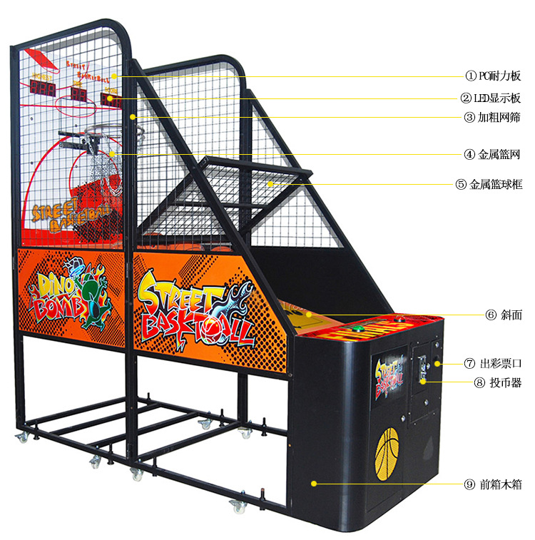 电玩城普通篮球机 儿童游乐场投篮机 成人篮球机大型投币游戏机厂