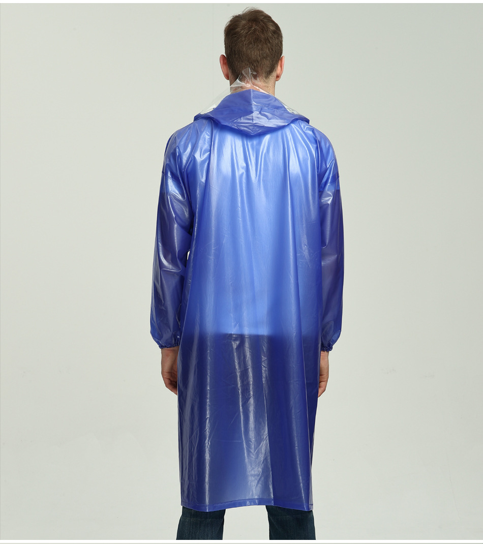 海翔pvc牛筋加 长款雨衣成人工地劳保透明时尚雨披连体防暴雨雨衣