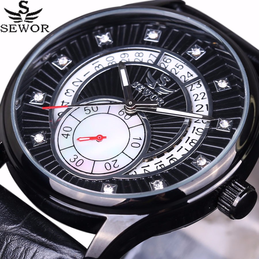 sewor思沃奇男士全自动机械表钻创意表盘日历三针半外贸机械手表