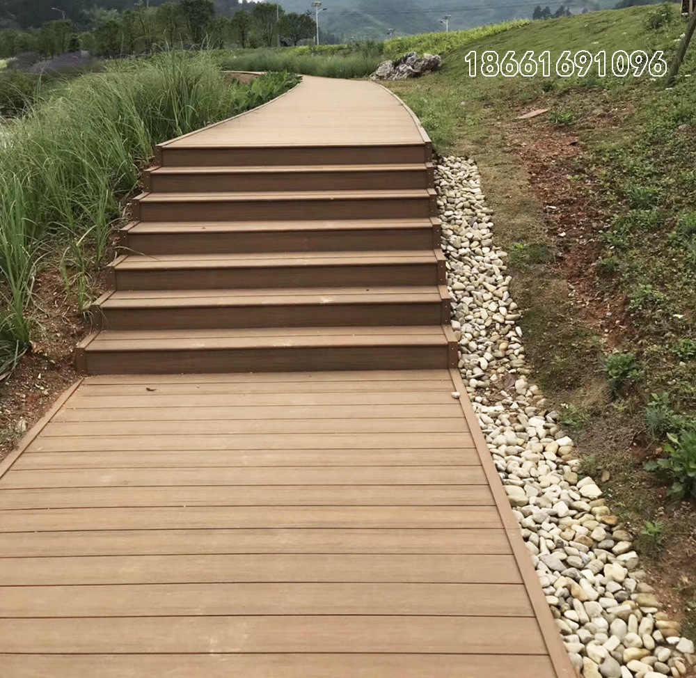 【定制颜色长度花纹】户外生态木地板 立体木纹塑木生态地板