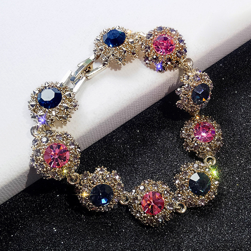 超闪水钻复古手链女韩版简约个性闺蜜礼物大气百搭手镯手环手圈