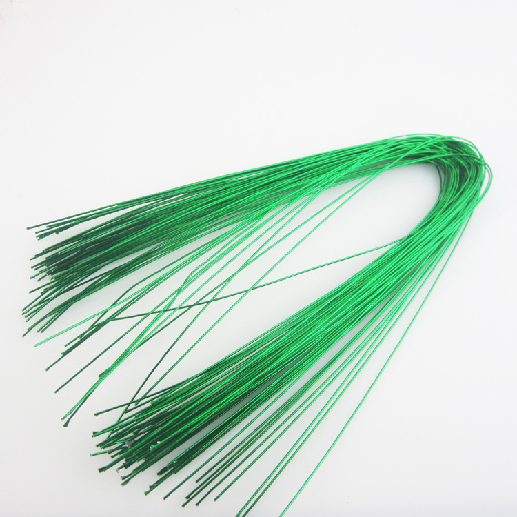 22号亮绿色细铁丝儿童手工diy串珠不织布纽扣花束制作材料花枝干