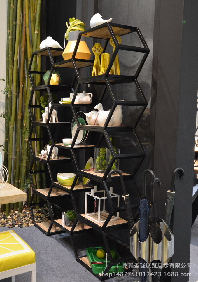 工艺品铁艺展示架 黑色烤漆铁架厂家定做 工艺品落地展示架展柜