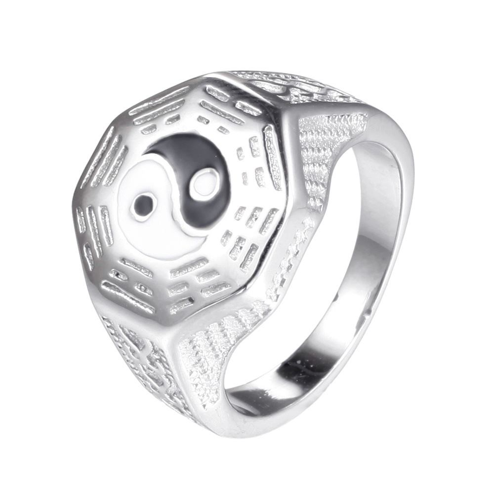 饰品 道家太极八卦戒指 宗教指环钛钢男士手饰