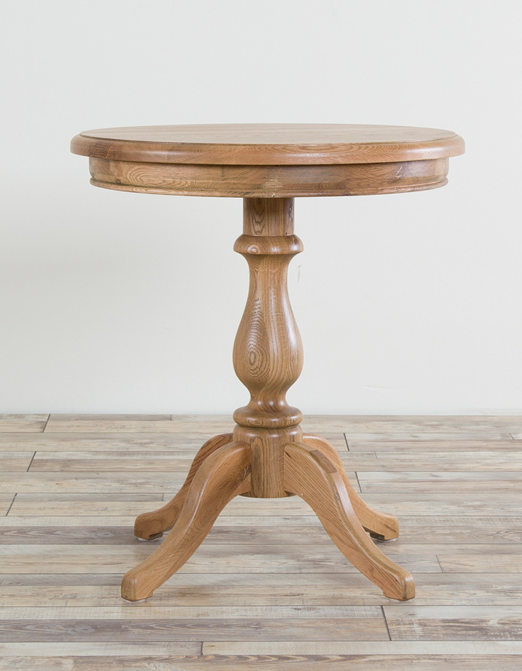 美式实木小圆桌茶几欧式圆形小桌边桌边角几北欧餐桌咖啡桌洽谈桌