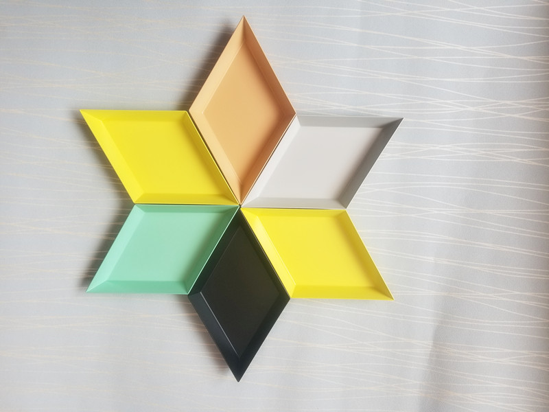 ins几何创意托盘多边形托盘 收纳北欧金属菱形六边形托盘