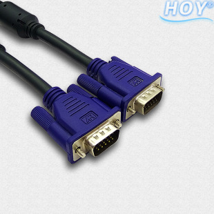 hoy鸿颖 vga6 8 公对公线 vga 连接线 高质量转数字信号线 1.8米