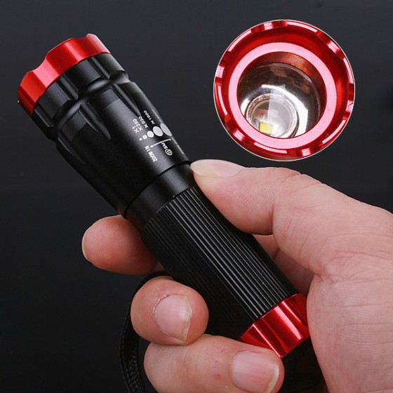 厂家批发跨境热卖 cree led伸缩调焦 铝合金 强光手电筒 保龄球款