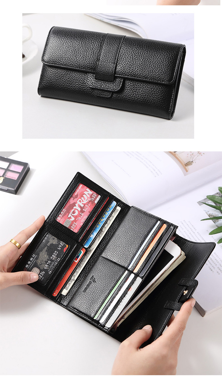 意大利lalpina袋鼠钱包女时尚长款真皮新款女个性皮夹子搭扣钱夹