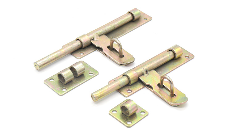 广之印老式焊接铁门栓直连接门窗五金镀彩门锁铁插销8寸10寸现货