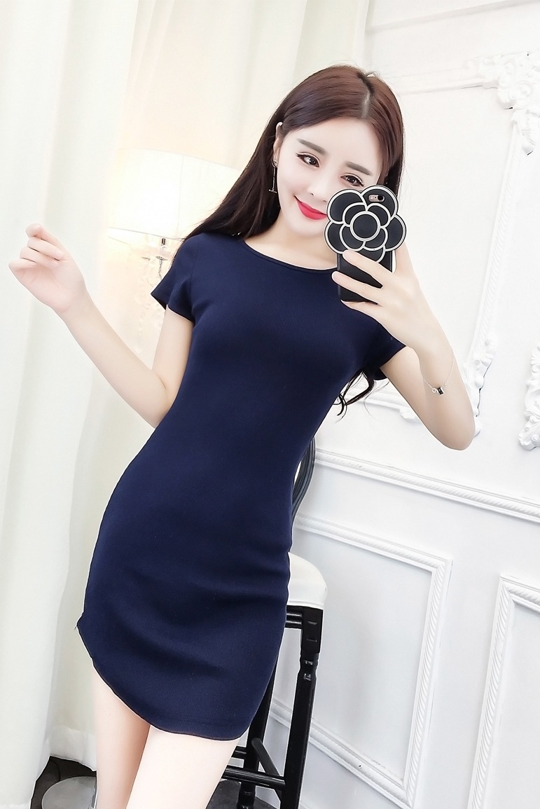 性感包臀连衣裙女2018夏新款韩版显瘦短袖短裙修身夜店一步裙1562