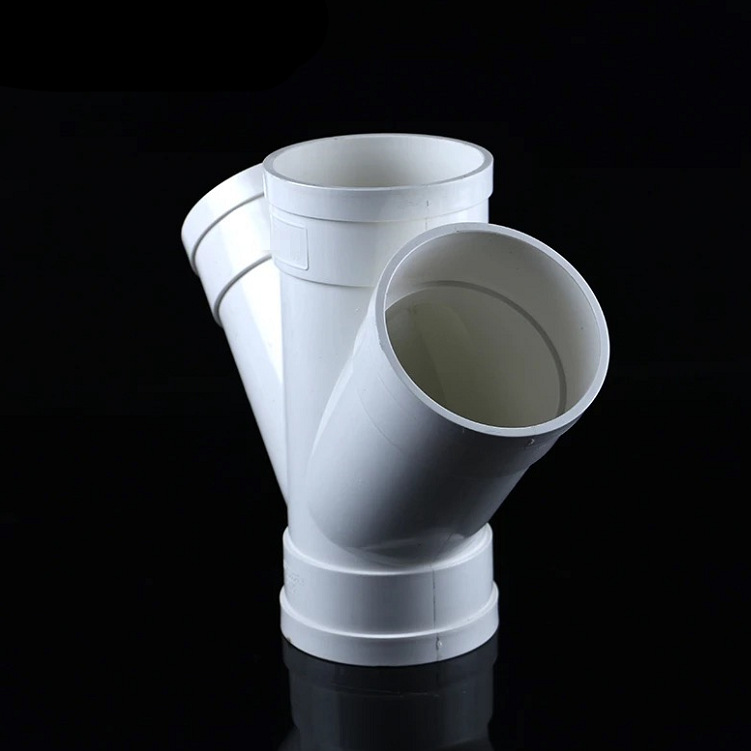 厂家直销现货供应 四通 pvc排水45度斜四通