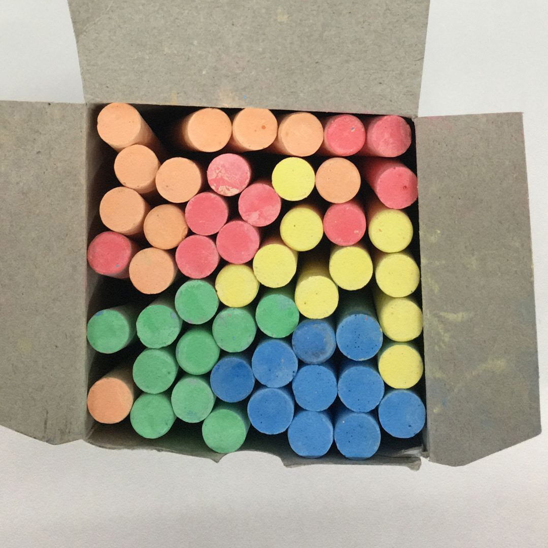 彩色粉笔 儿童画广智牌50支5色黑板报教学六角粉笔