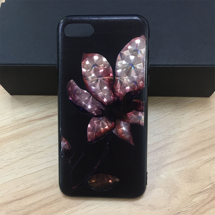 新品imd水立方彩绘 iphone 7g手机壳 水立方浮雕晶莹闪亮手机套