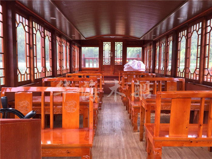 出售福建南平景区游船画舫船 仿古电动观光船 水上餐饮休闲船定制