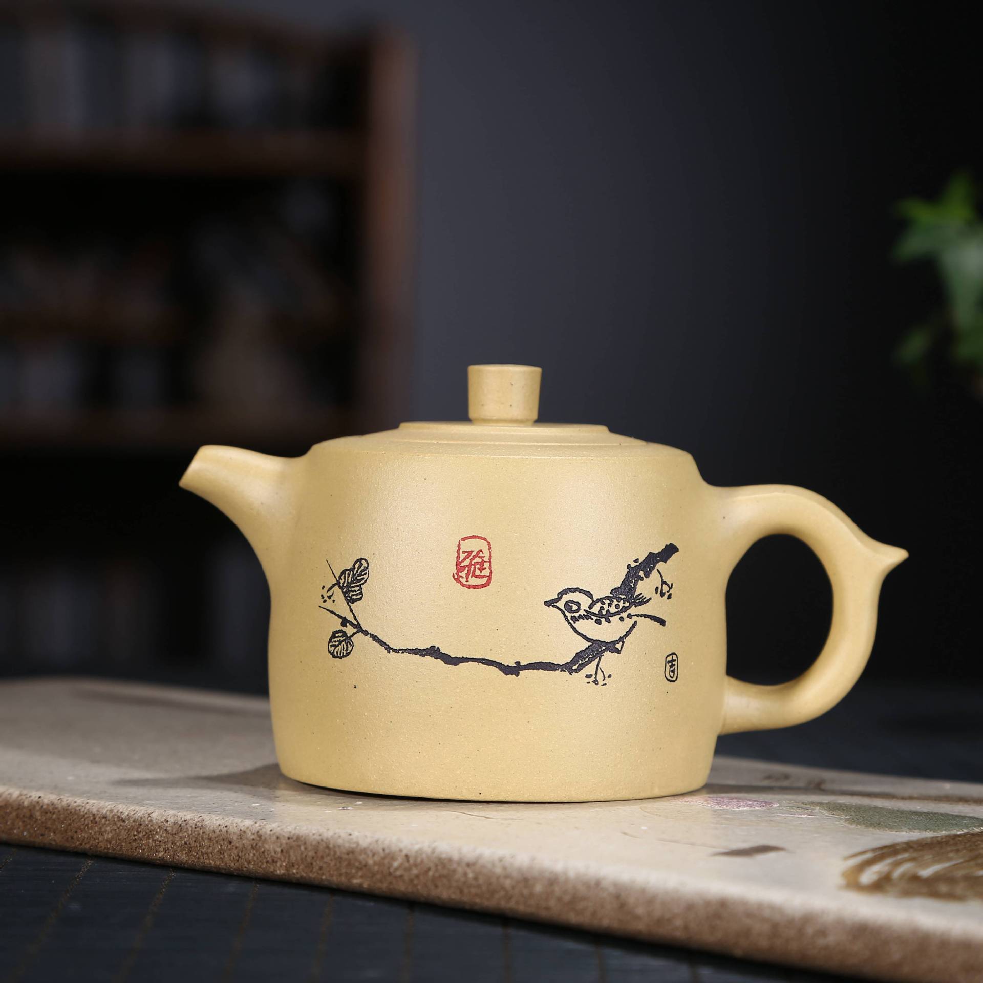 宜兴原矿黄金段紫砂壶 刻绘井栏壶礼品礼盒定制微商代理 一件代发