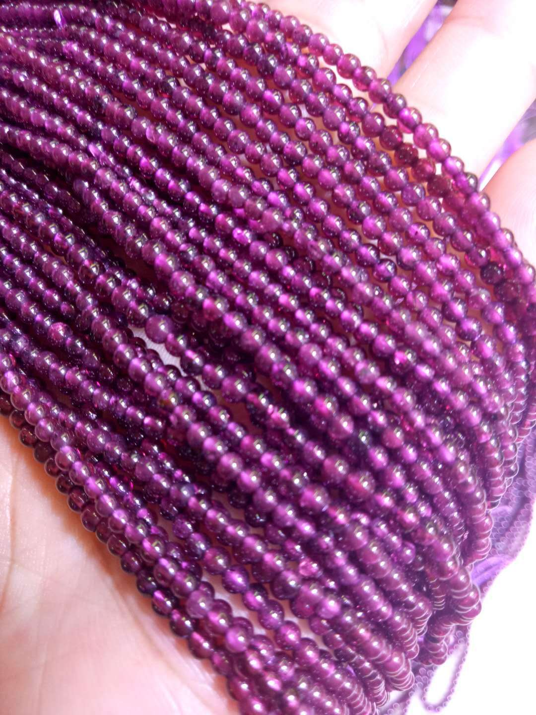 可塘濠琳珠宝天然印度紫石榴石半成品长条价位低厂价直销