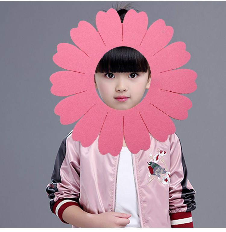 向日葵头套太阳花脸套搞笑露脸葵花六一运动会入场开幕式手拿道具