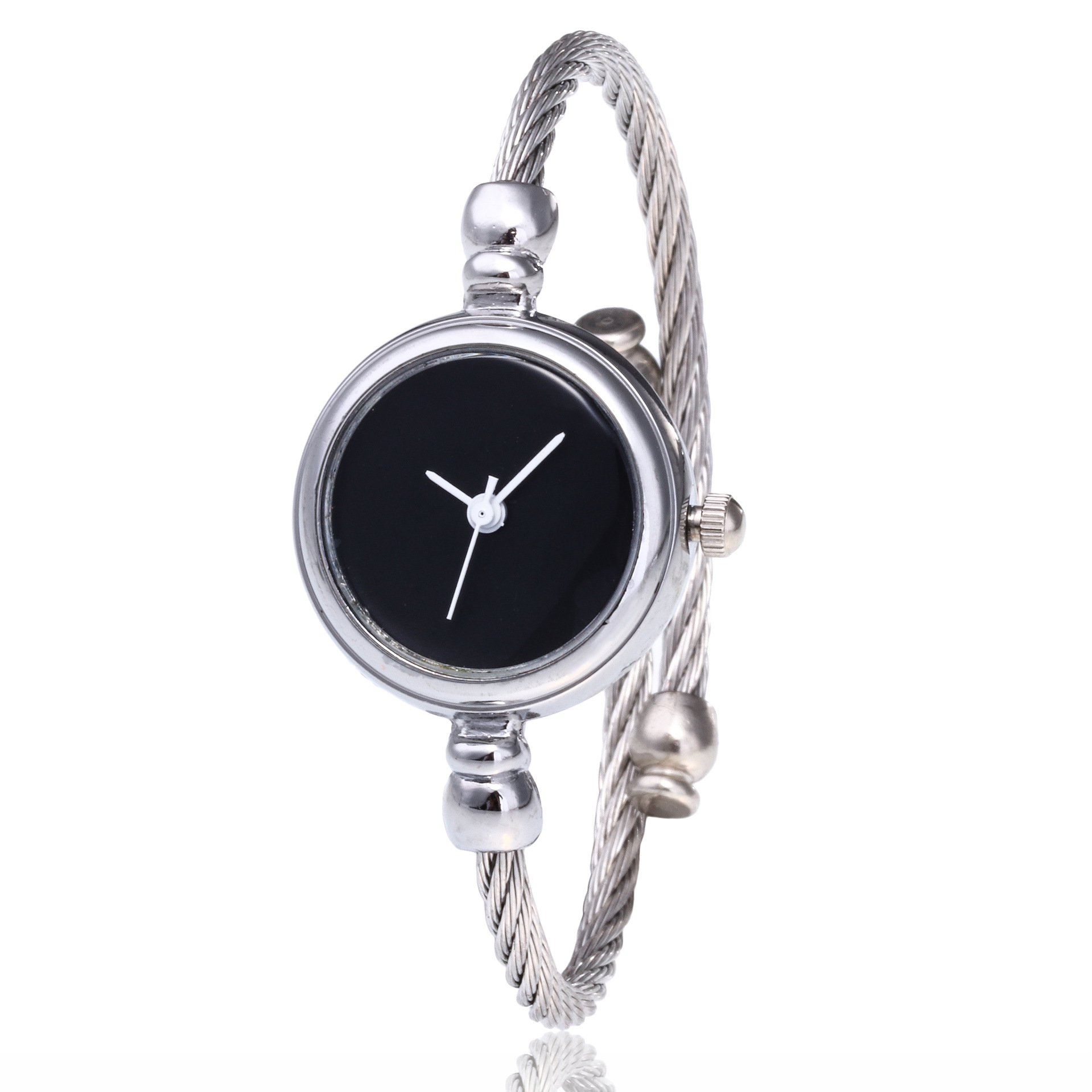 Chic Style Decorative Watch Female Student Silver Bracelet Open Fresh All-Matching Korean Simple Retro Watch