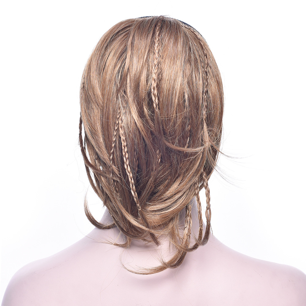 新款辫子不规则抓夹马尾短发女卷发假发 柔性接发马尾 欧美热销接