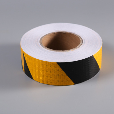 双色反光膜 警示条反光贴纸 道路警示反光条 黑黄相间车身贴批发