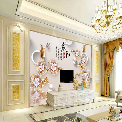 陶瓷电视背景墙3d客厅背景墙壁画现代简约立体中式 护板墙 边框