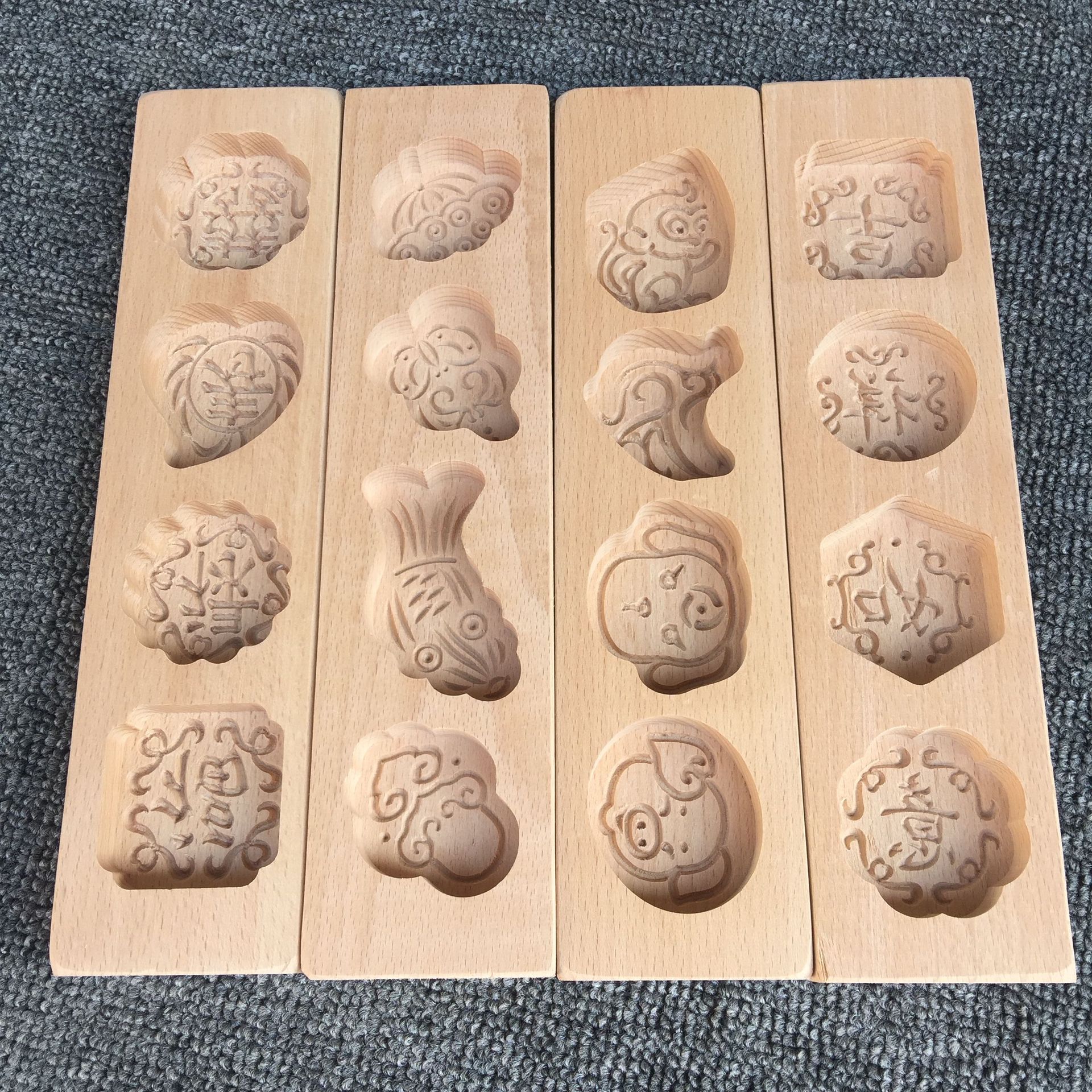 木质月饼模具年糕模子绿豆糕点心南瓜饼干馒头印糕板木制面食模板