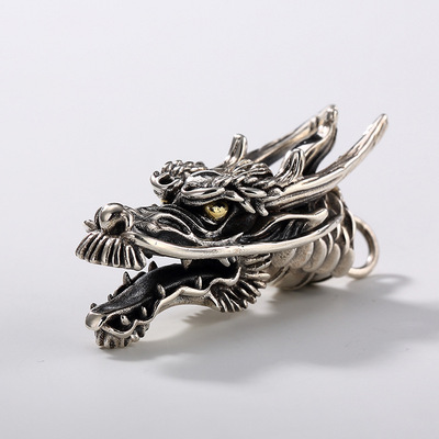 s925纯龙头复古个性欧美潮流霸气时尚百搭男士吊坠批发代理