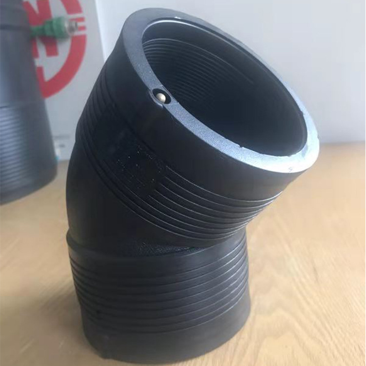 厂家直销 pe对接管件1.6mpa 聚乙烯给水管件pe等径45度弯头pe弯头