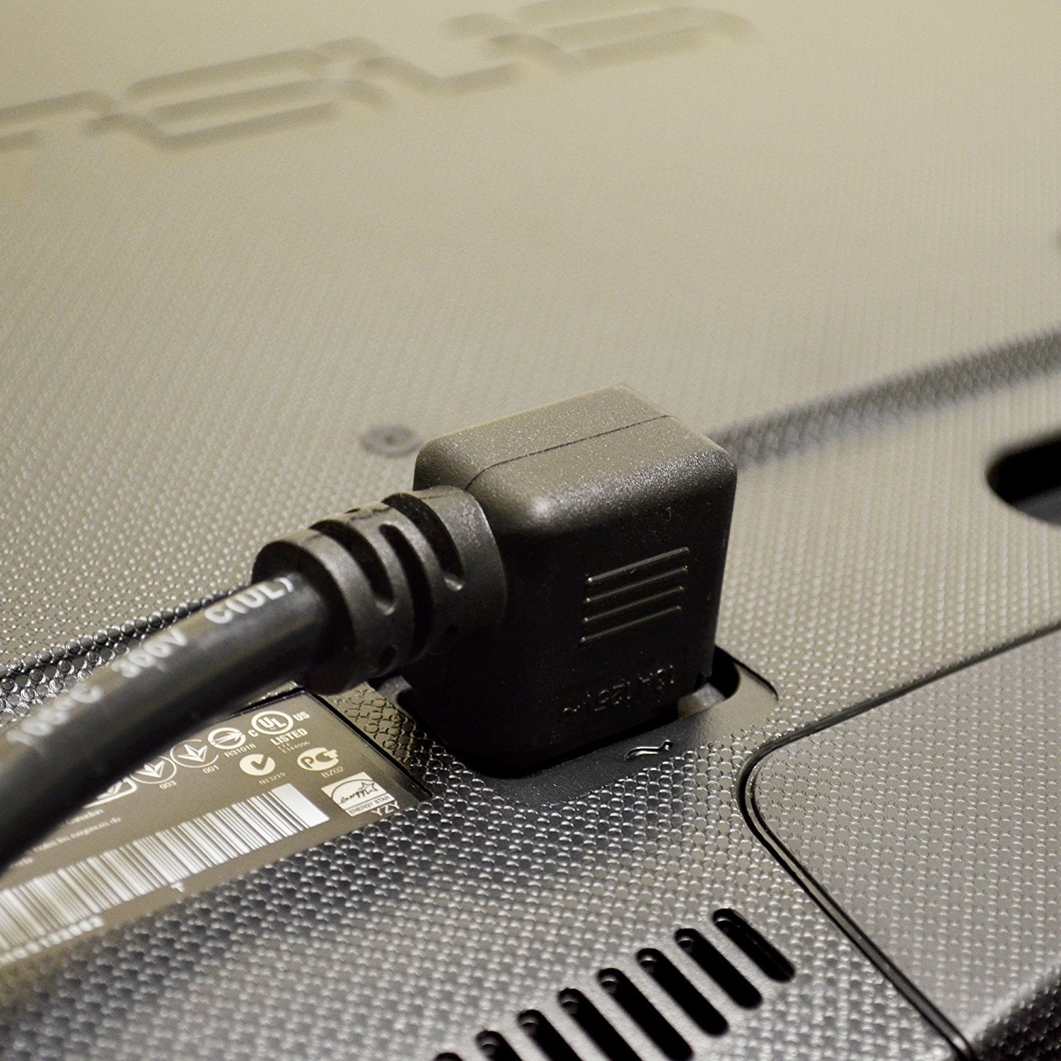 3米16 awg 15 a 直角交流电源线(nema 5-15p to angled iec c13)