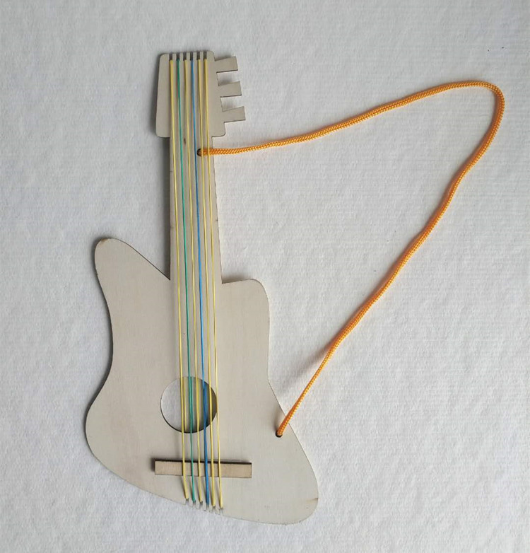 儿童手工diy绘画涂鸦白坯木制吉他幼儿园自制乐器吉它创意材料包