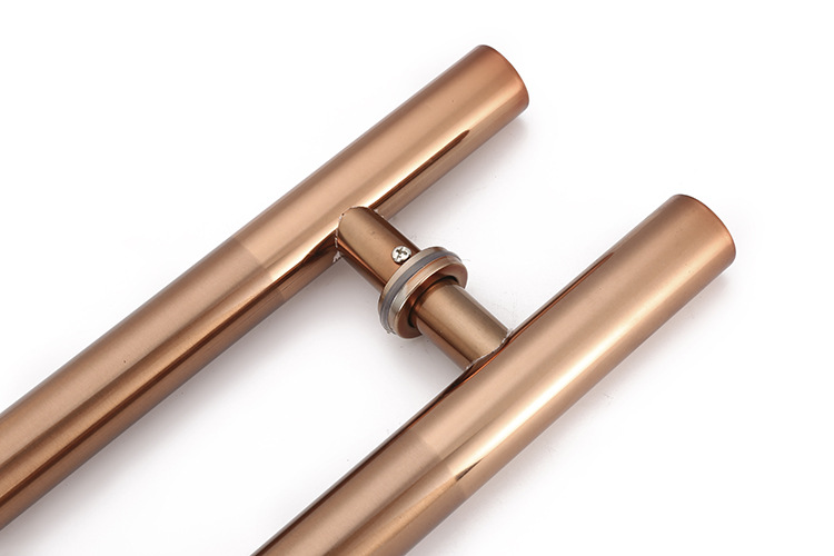 加厚不锈钢玻璃门玫瑰金拉手钛金黑色银色高档木门ktv推拉门拉手