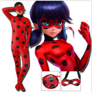 瓢虫雷迪少女服装动漫cos连体紧身衣服儿童成人舞台动漫服饰
