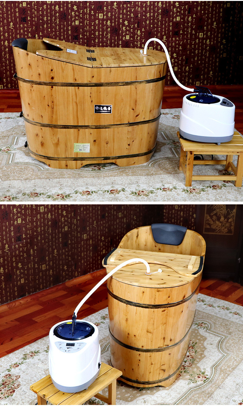 厂家批发香柏木泡澡木桶成人洗澡桶家用沐浴桶桑拿木制熏蒸盖子桶