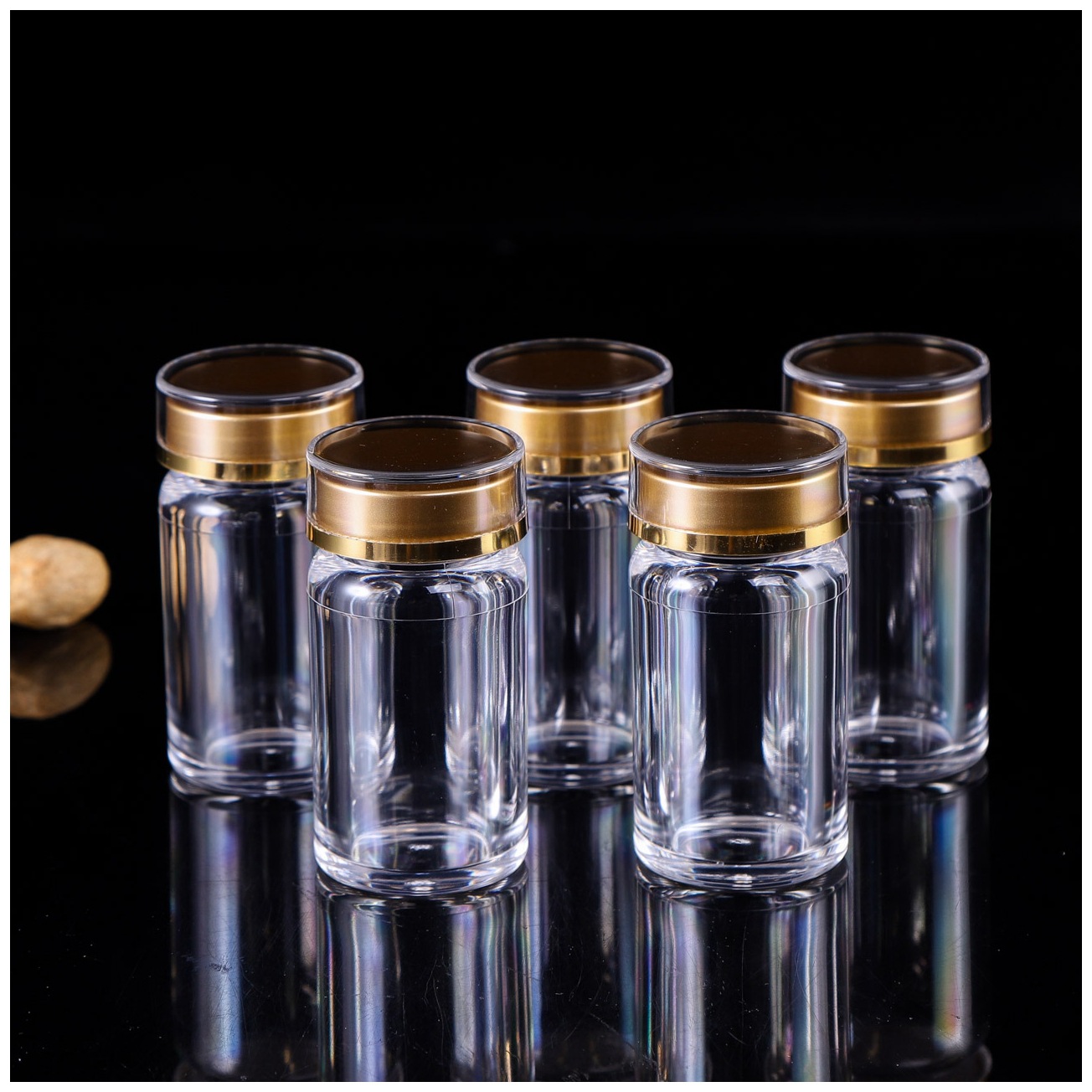 新品100ml透明亚克力保健品玻璃瓶茶叶石斛胶囊塑料罐510