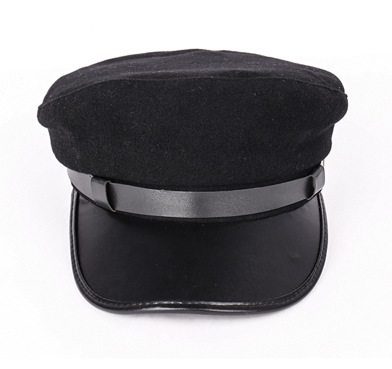 2018爆款毛呢民国青年帽寒冬保暖韩版时尚新款pu八角贝雷帽 帽子