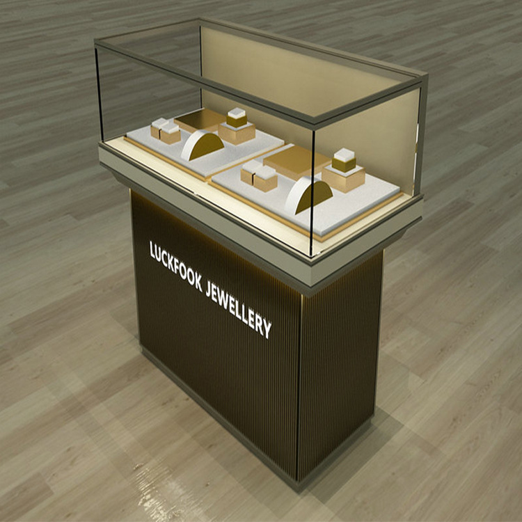 创意款高档博物馆展柜 带射灯 工艺品展示柜方形玻璃展柜烤漆定制